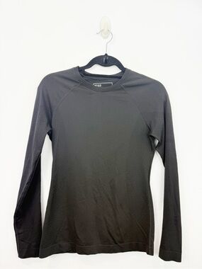 FIGS Salta Seamless Long Sleeve Underscrub Shirt Size Small Black